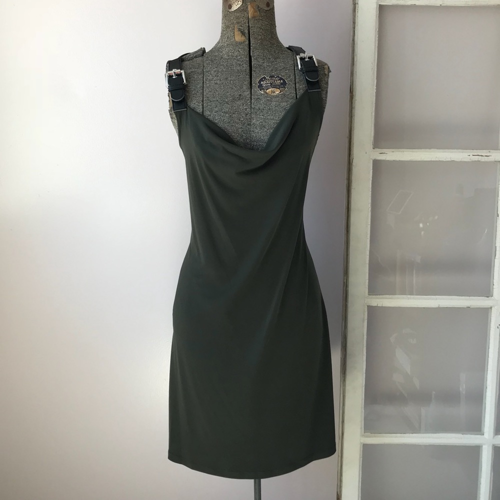 Michael Kors Hunter Green Dress with Buckle Straps